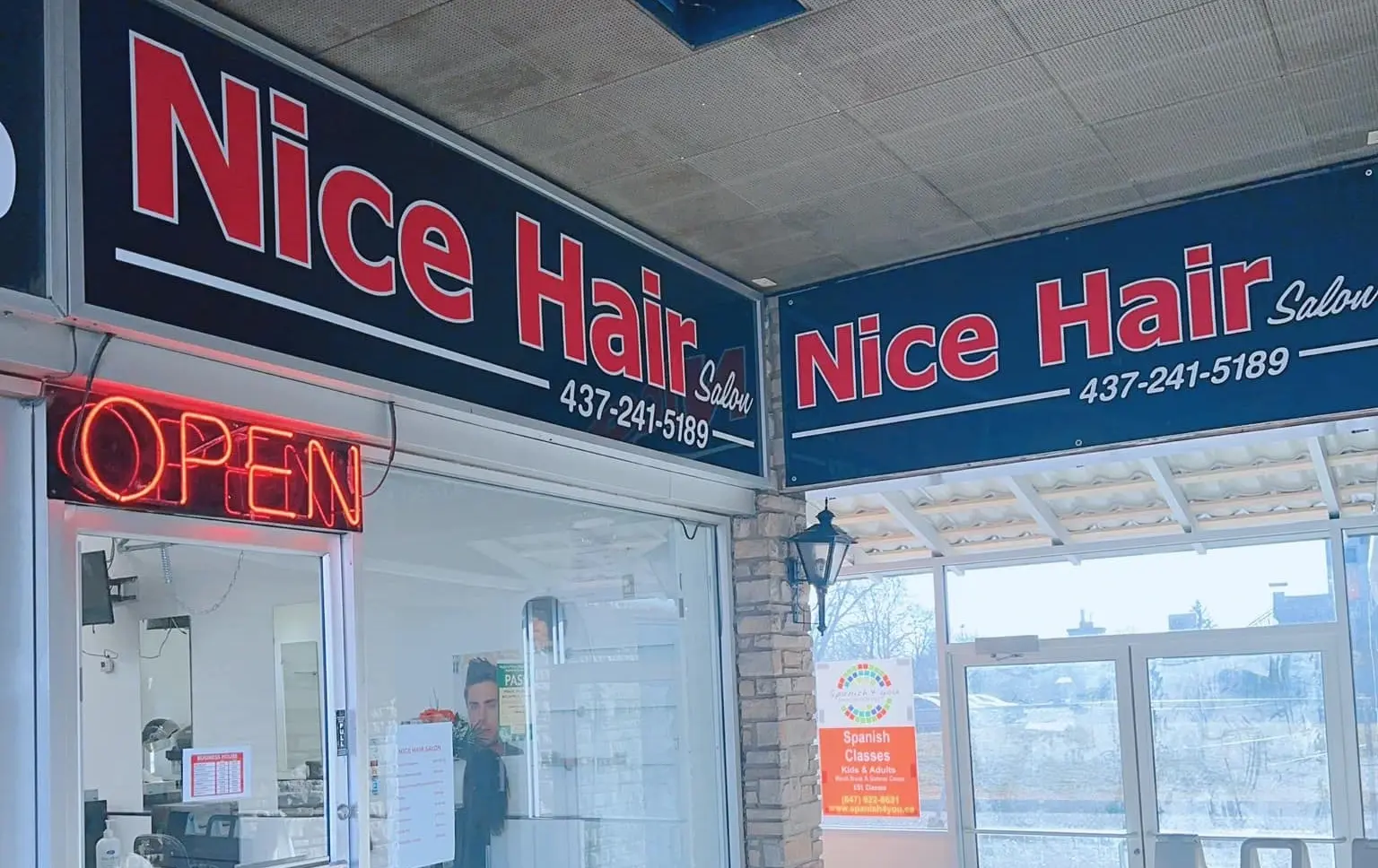 Storefront of Nice Hair Salon on 3635 Cawthra Rd